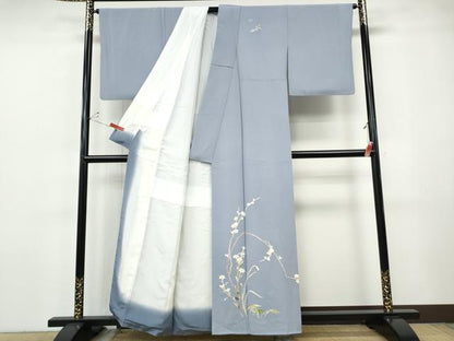 平和屋着物●京加賀友禅　百貫達雄　訪問着　枝花文　正絹　逸品　CABH9748ut