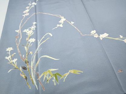 平和屋着物●京加賀友禅　百貫達雄　訪問着　枝花文　正絹　逸品　CABH9748ut