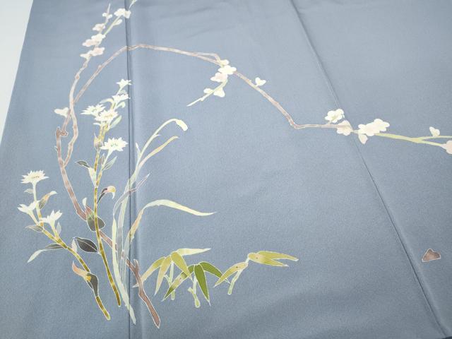 平和屋着物●京加賀友禅　百貫達雄　訪問着　枝花文　正絹　逸品　CABH9748ut