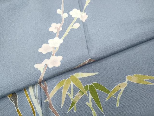 平和屋着物●京加賀友禅　百貫達雄　訪問着　枝花文　正絹　逸品　CABH9748ut