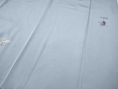 平和屋着物●京加賀友禅　百貫達雄　訪問着　枝花文　正絹　逸品　CABH9748ut