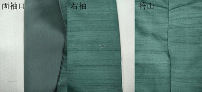 平和屋着物●上質な紬　色無地　機音　吉祥苑　青竹色　反端付き　正絹　逸品　CABH9750ut