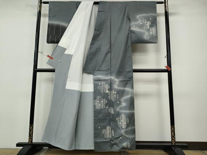 平和屋着物●訪問着　本場染大島紬　作家物　エ霞舞桜文　正絹　逸品　CABH9753ut