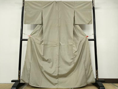 平和屋着物●上質な小紋　縞　正絹　逸品　CABH9756ut