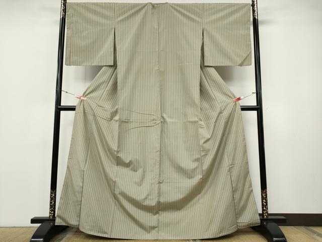 平和屋着物●上質な小紋　縞　正絹　逸品　CABH9756ut