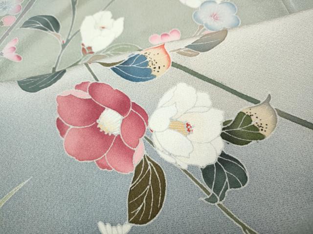 平和屋着物●訪問着　友禅　作家物　枝花文　暈し染め　正絹　逸品　CABH9758ut