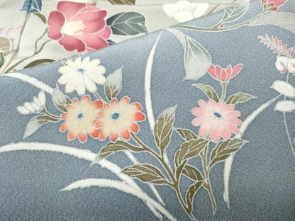 平和屋着物●訪問着　友禅　作家物　枝花文　暈し染め　正絹　逸品　CABH9758ut