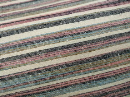平和屋着物●上質な紬　横段文　正絹　逸品　CABH9759ut