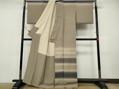 平和屋着物●中国三大刺繍　スワトウ刺繍　訪問着　横段文　暈し染め　正絹　逸品　CABH9761ut