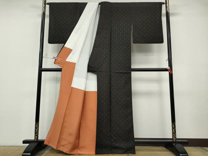 平和屋着物●本場大島紬　十字絣　正絹　逸品　CABH9765ut