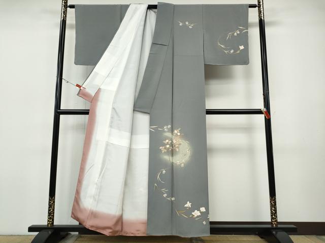 平和屋着物●訪問着　枝花文　暈し染め　金彩　正絹　逸品　CABH9767ut