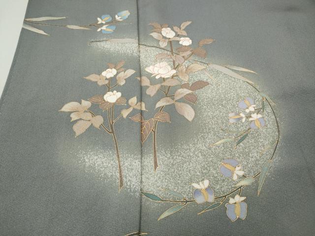 平和屋着物●訪問着　枝花文　暈し染め　金彩　正絹　逸品　CABH9767ut