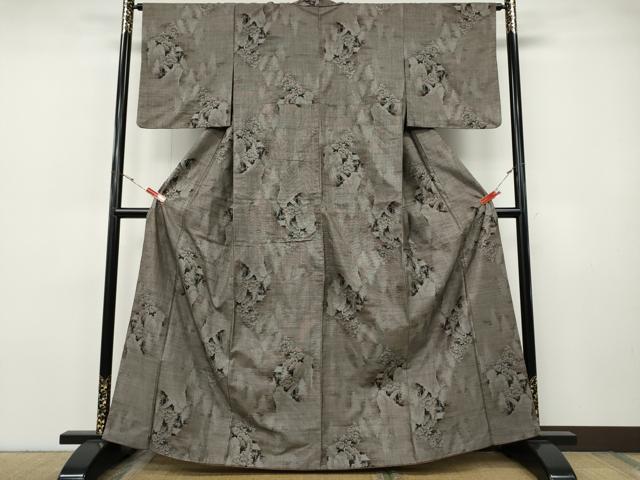 平和屋着物●本場大島紬　9マルキ　風景草木文　正絹　逸品　CABH9770ut