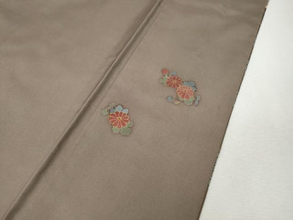 平和屋着物●訪問着　本場縞大島紬　刺繍　舞花鹿の子文　金彩　正絹　逸品　CABH9775ut