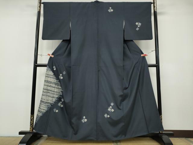 平和屋着物●訪問着　本場縞大島紬　杢目絞り　吉祥文　正絹　逸品　CABH9777ut