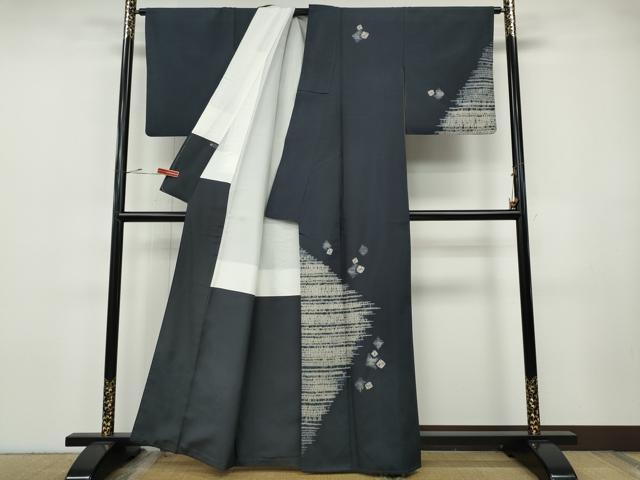 平和屋着物●訪問着　本場縞大島紬　杢目絞り　吉祥文　正絹　逸品　CABH9777ut
