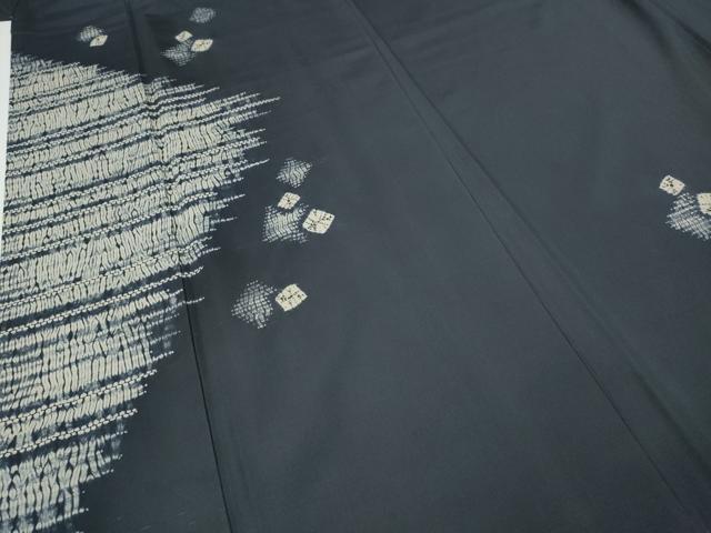 平和屋着物●訪問着　本場縞大島紬　杢目絞り　吉祥文　正絹　逸品　CABH9777ut