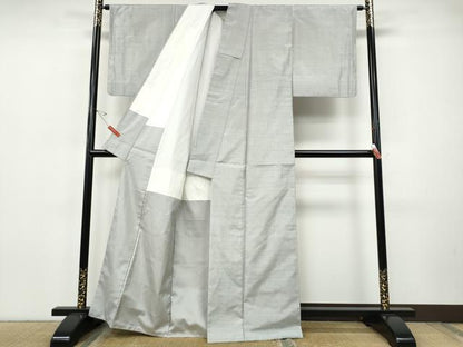 平和屋着物●本場大島紬　白大島　格子柄　正絹　逸品　CABH9779ut