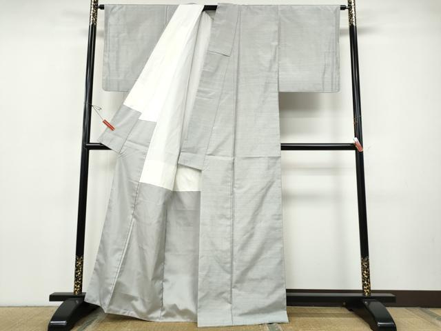 平和屋着物●本場大島紬　白大島　格子柄　正絹　逸品　CABH9779ut