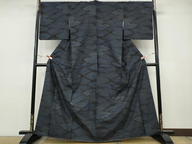 平和屋着物●本場大島紬　9マルキ　雲重ね文　正絹　逸品　未使用　CABH9781ut