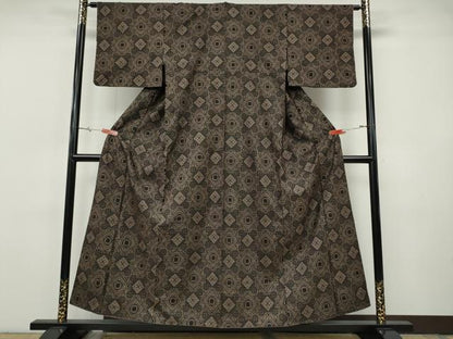 平和屋着物●本場大島紬　7マルキ　蜀江花文　正絹　逸品　CABH9784ut