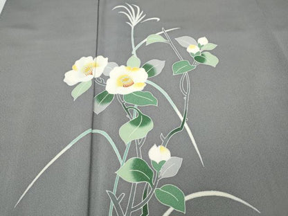 平和屋着物●訪問着　友禅　作家物　流水枝花文　正絹　逸品　CABH9786ut