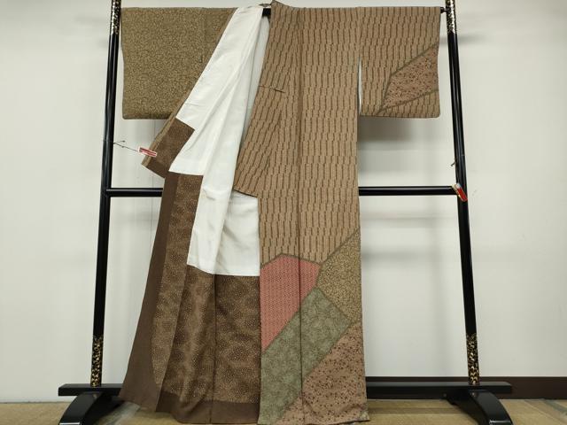 平和屋着物●東京染伝統工芸士　金田昇 　訪問着　切嵌草花文　正絹　逸品　CABH9787ut