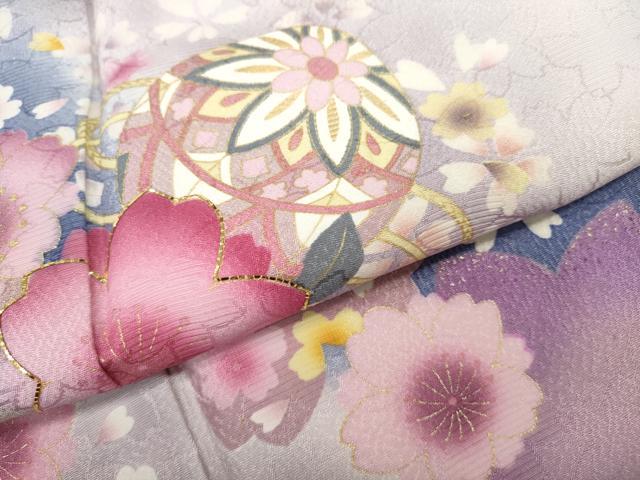 平和屋着物●豪華振袖　刺繍　舞花鞠文　暈し染め　金彩　京都きもの友禅扱い　正絹　逸品　CABH9792ut