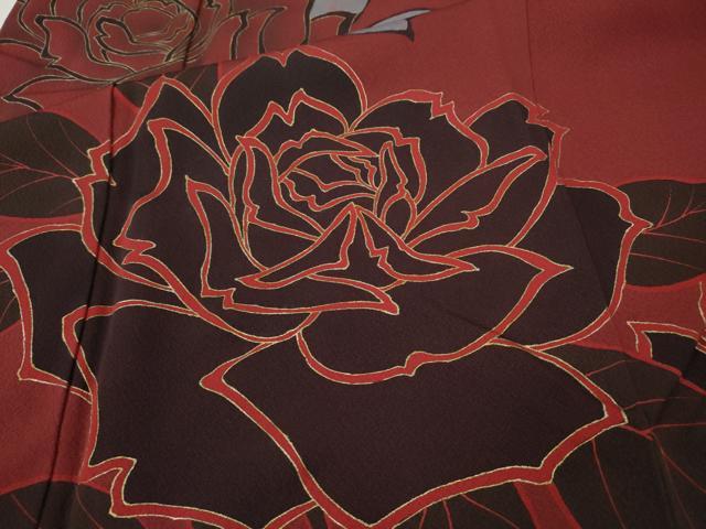 平和屋着物●豪華振袖　薔薇　金彩　正絹　逸品　CABH9796ut