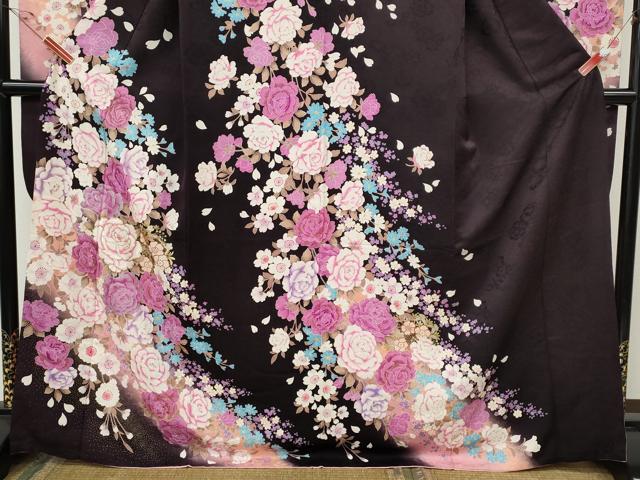 平和屋着物●豪華振袖　刺繍　ラインストーン　舞花文　暈し染め　金銀彩　正絹　逸品　CABH9797ut