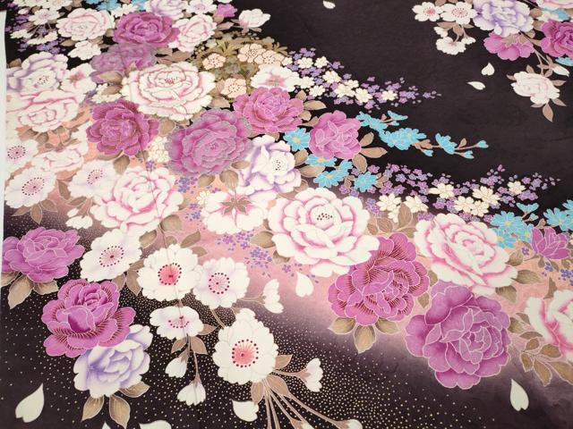 平和屋着物●豪華振袖　刺繍　ラインストーン　舞花文　暈し染め　金銀彩　正絹　逸品　CABH9798ut