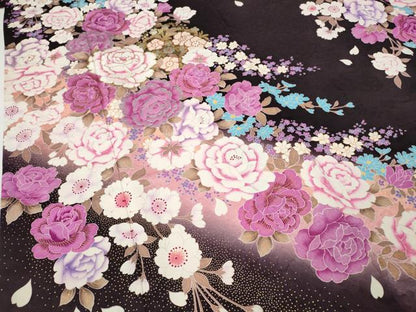 平和屋着物●豪華振袖　刺繍　ラインストーン　舞花文　暈し染め　金銀彩　正絹　逸品　CABH9799ut