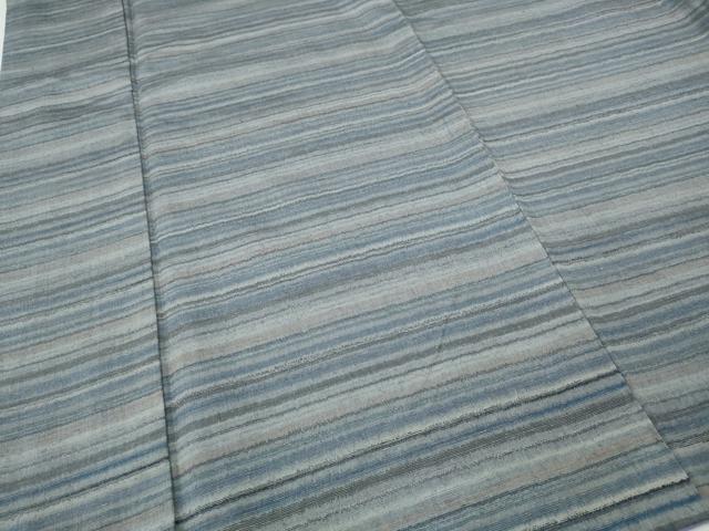 平和屋着物●上質な紬　横段文　正絹　逸品　CABH9801ut