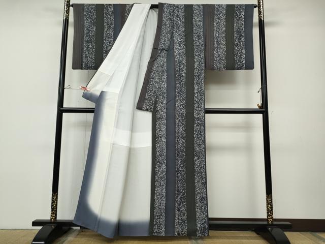 平和屋着物●上質な小紋　霞間道　たたき染め　正絹　逸品　CABH9807ut