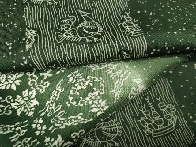 平和屋着物●本場染大島紬　花鳥間道　正絹　逸品　CABH9811ut