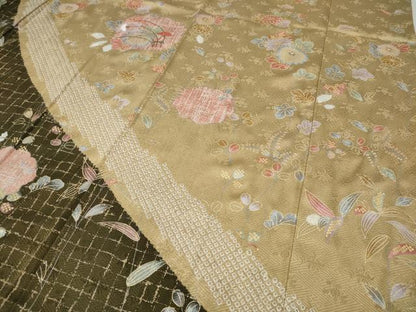 平和屋着物●訪問着　駒刺繍　絞り　草花文　金彩　鈴乃屋扱い　正絹　逸品　CABH9813ut