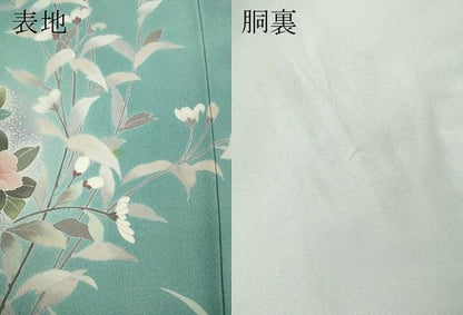 平和屋着物●訪問着　友禅　草花文　正絹　逸品　CABH9814ut