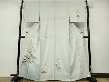 平和屋着物●本加賀友禅作家　金丸充夫　訪問着　草花文　暈し染め　正絹　逸品　CABH9816ut