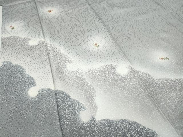 平和屋着物●訪問着　刺繍　雪輪草花文　暈し染め　金糸　正絹　逸品　CABH9818ut