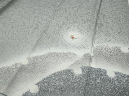 平和屋着物●訪問着　刺繍　雪輪草花文　暈し染め　金糸　正絹　逸品　CABH9818ut