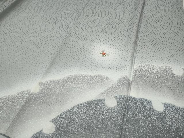 平和屋着物●訪問着　刺繍　雪輪草花文　暈し染め　金糸　正絹　逸品　CABH9818ut
