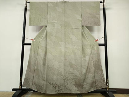 平和屋着物●伝統工芸士 砂川健一　訪問着　江戸小紋　雪輪寄せ小紋柄　暈し染め　正絹　逸品　未使用　CABH9832ut