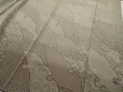 平和屋着物●伝統工芸士 砂川健一　訪問着　江戸小紋　雪輪寄せ小紋柄　暈し染め　正絹　逸品　未使用　CABH9832ut