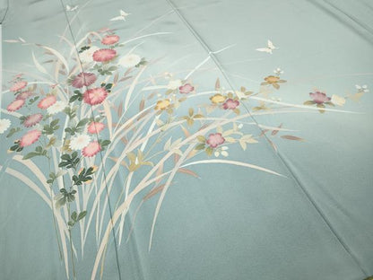 平和屋着物●訪問着　友禅　花蝶文　暈し染め　正絹　逸品　CABH9835ut