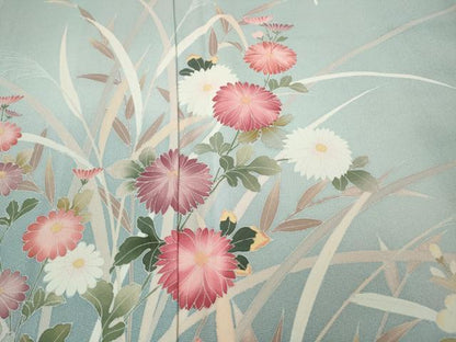 平和屋着物●訪問着　友禅　花蝶文　暈し染め　正絹　逸品　CABH9835ut