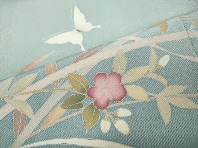 平和屋着物●訪問着　友禅　花蝶文　暈し染め　正絹　逸品　CABH9835ut