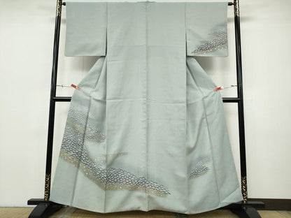 平和屋着物●訪問着　松　箔散らし　金銀彩　正絹　逸品　CABH9836ut