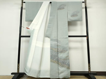 平和屋着物●訪問着　松　箔散らし　金銀彩　正絹　逸品　CABH9836ut