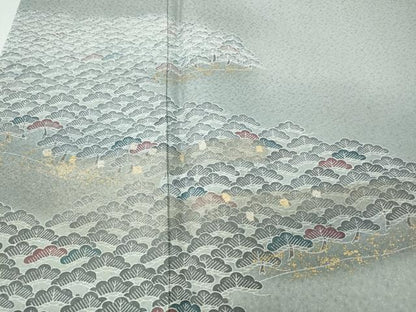平和屋着物●訪問着　松　箔散らし　金銀彩　正絹　逸品　CABH9836ut
