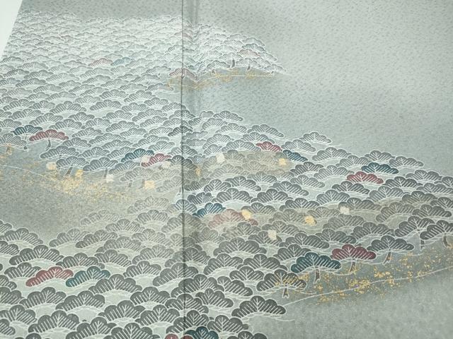 平和屋着物●訪問着　松　箔散らし　金銀彩　正絹　逸品　CABH9836ut